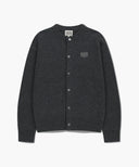 BASIC ROUND NECK CARDIGAN IN CHARCOAL GREY image 6