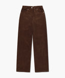W SEMI-WIDE CORDUROY PANTS IN BROWN image 6