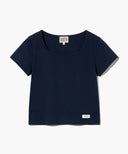 W BASIC CROP TEE IN NAVY image 6