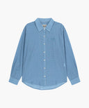 W PATTERN SHEER SHIRT IN BLUE image 12