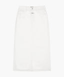 W DENIM MAXI SKIRT IN OFF WHITE image 9