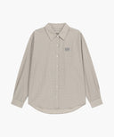 W PATTERN SHEER SHIRT IN GREY PINK image 12