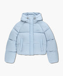 W REGULAR LOGO HOODED CROP DOWN JACKET IN LIGHT BLUE image 10