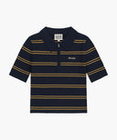 W STRIPE HALF ZIP UP SLIM KNIT IN NAVY image 6