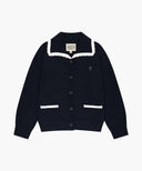KIDS W LACE COLLAR CARDIGAN IN NAVY image 6