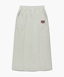 W EMBROIDERY CLASSIC LOGO SWEAT SKIRT IN OATMEAL