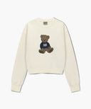 W DOODLE BEAR CROP SWEATSHIRT IN IVORY image 12