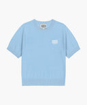 W SMALL CLASSIC LOGO HALF KNIT PULLOVER IN SKY BLUE image 6