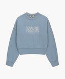 W CLASSIC LOGO CROP SWEATSHIRT IN SKY BLUE image 6