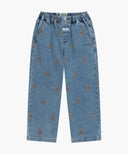 KIDS BEAR PRINTED DENIM PANTS IN BLUE image 6