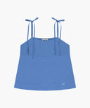 W PINTUCK CAMISOLE BLOUSE IN BLUE image 6