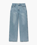 W HIGH STRAIGHT DENIM PANTS IN LIGHT BLUE image 6
