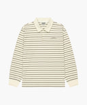 STRIPE PIQUE LONG SLEEVE TEE IN IVORY image 6