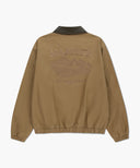 GRAPHIC EMBROIDERY COTTON BOMBER JACKET IN BEIGE image 6