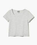 W BASIC CROP TEE IN LIGHT HEATHER GREY image 6