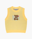 KIDS BEAR CLASSIC LOGO KNIT VEST IN YELLOW image 6