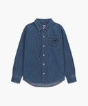LOGO DENIM SHIRT IN BLUE image 6