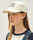 DRAWING CLASSIC LOGO FLAT BRIM CAP IN IVORY image 6