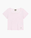 W BASIC CROP TEE IN LIGHT PINK image 6