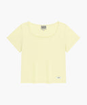 W BASIC CROP TEE IN LIGHT YELLOW image 6