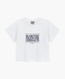 W CLASSIC LOGO CROP TEE IN WHITE image 6