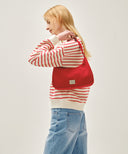 CLASSIC LOGO HOBO BAG IN RED image 6