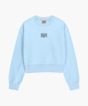 W FLOWER CLASSIC LOGO CROP SWEATSHIRT IN SKY BLUE image 6