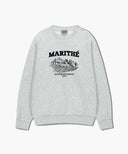 WINERY APPLIQUE LOGO OVER FIT SWEATSHIRT IN LIGHT HEATHER GREY image 6