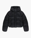 W REGULAR LOGO HOODED CROP DOWN JACKET IN BLACK image 6