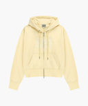 W CLASSIC LOGO CROP HOODIE ZIPUP IN BUTTER image 6