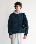 MARITHE X ALPHA INDUSTRIES CLASSIC LOGO NYLON DUFFLE BAG IN NAVY image 6