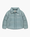 W WIDE COLLAR DOWN JACKET IN ASH BLUE image 6