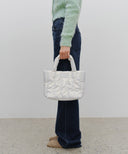CLASSIC LOGO MATT METALLIC PADDING BAG IN IVORY image 6