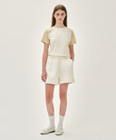 W REGULAR LOGO SWEAT SHORTS IN IVORY image 6
