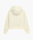 W CLASSIC LOGO CROP HOODIE ZIPUP IN IVORY image 9
