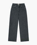W HIGH STRAIGHT STRIPE DENIM PANTS IN BLACK image 6