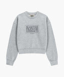 W CLASSIC LOGO CROP SWEATSHIRT IN HEATHER GREY image 6
