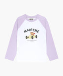KIDS BEAR RAGLAN LONG SLEEVE TEE IN LIGHT PURPLE image 6