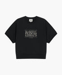 W VINTAGE CLASSIC LOGO HALF SWEATSHIRT IN BLACK image 6