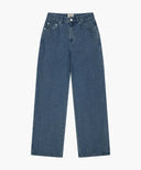 W HIGH STRAIGHT STRIPE DENIM PANTS IN BLUE image 6