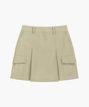 W COTTON CARGO MINI SKIRT IN BEIGE image 15