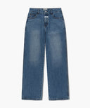 W HIGH STRAIGHT DENIM PANTS IN BLUE image 6
