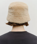 CLASSIC LOGO FUR BUCKET HAT IN BEIGE image 6