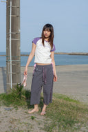 FLOWER STITCH RAGLAN LOGO TOP IN PURPLE image 5