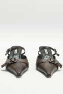 BELTED STILETTO MULE IN BROWN image 10