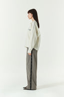 OVERSIZE PIQUE PULLOVER IN IVORY image 4