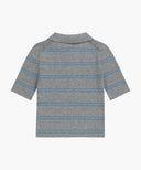 W STRIPE HALF ZIP UP SLIM KNIT IN MELANGE GRAY image 7