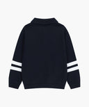 KIDS STRIPE POINT COLLAR SWEATSHIRT IN NAVY image 7