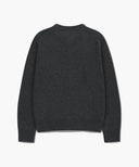BASIC ROUND NECK CARDIGAN IN CHARCOAL GREY image 7