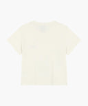 W SMALL LETTERING SLIM CROP TEE IN IVORY image 7